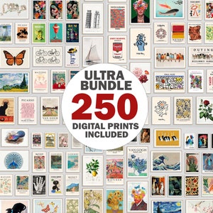 ECLECTIC MEGA BUNDLE, 250 Eclectic Wall Art Prints, Vintage Eclectic Printable Wall Art, Exhibition Poster Set Prints, Gallery Wall Set