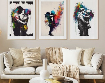 Set di stampe artistiche di Banksy Graffiti: poster di street art (download digitale)