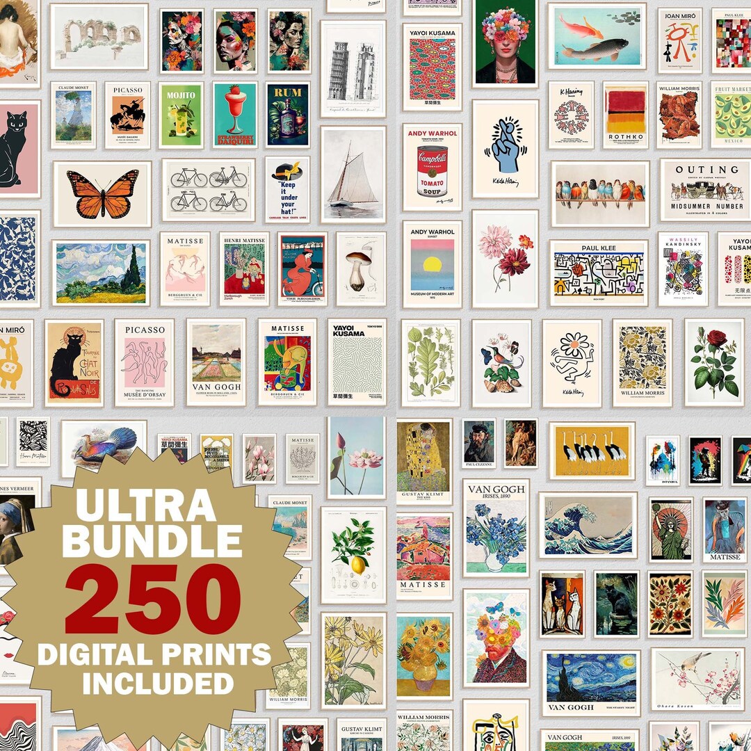 Eclectic Gallery Wall Set Printable Wall Art Flower Market Print Large