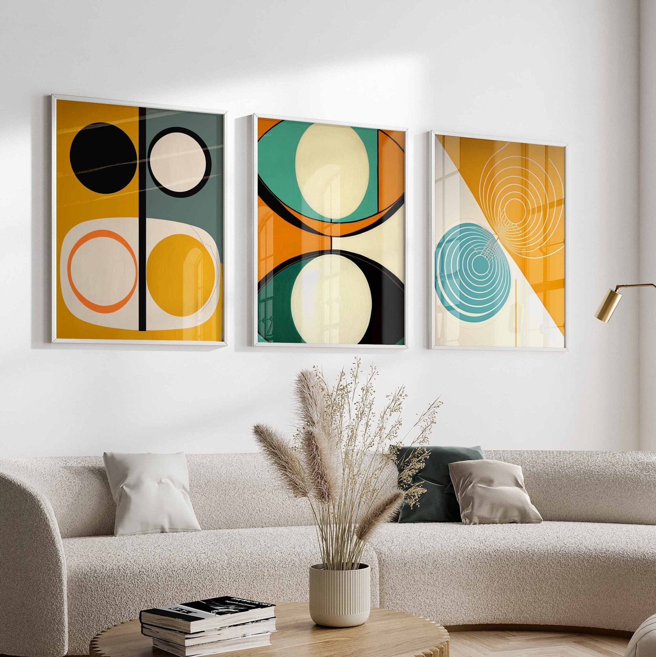 Mid Century Modern Eclectic Gallery Wall Art Set of 3 - Etsy