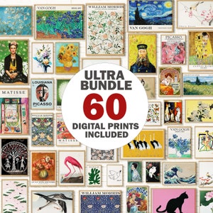 Eclectic Gallery MEGA BUNDLE 60 Digital Download Prints, Gallery Wall Set, Eclectic Wall Art, Eclectic Home Decor, Maximalist Print Set