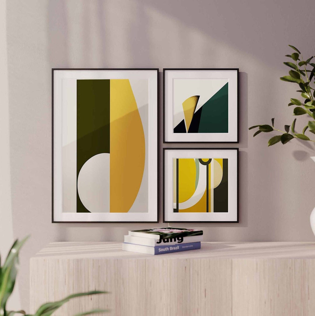 Mid Century Modern Gallery Wall Art Set, Trendy Preppy Wall Decor