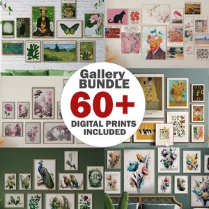 ECLECTIC MEGA BUNDLE, 60 vielseitige Wandkunstdrucke Vintage eklektische druckbare Wandkunst Ausstellungsposter-Set Drucke eklektische Wandkunstdrucke