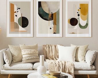 Mid Century Modern Gallery Wall Art Set of 3 (Digital Download)