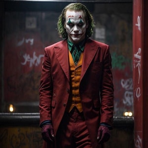 Halloween Costume Joker Costume 3 Piece Suit for Halloween Cosplay Suits For Men Halloween Gift for Him