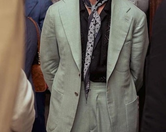 1930s Three-piece Belt-back Suit | Vintage 30s Blue Wool Flecked