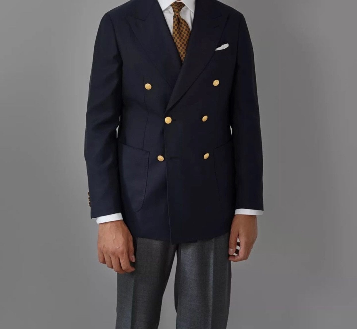 Navy double breasted blazer - Etsy 日本
