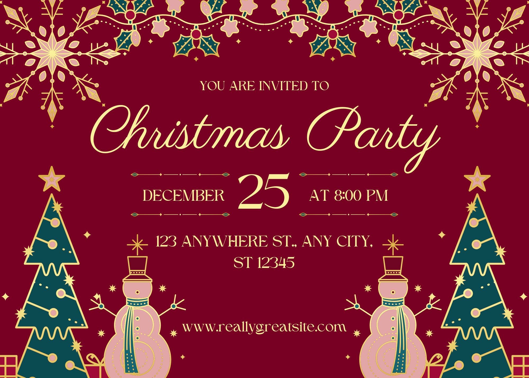 Editable Christmas Party Invitation Templates Bundle - 3 Festive ...