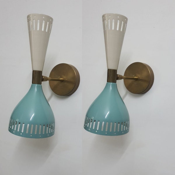 Stilnovo Stil Paar Wandleuchte mit Messing Wandhalterung Beleuchtung für Küche Leuchte der italienischen Lampe Mid Century Modern Sputnik Lampe