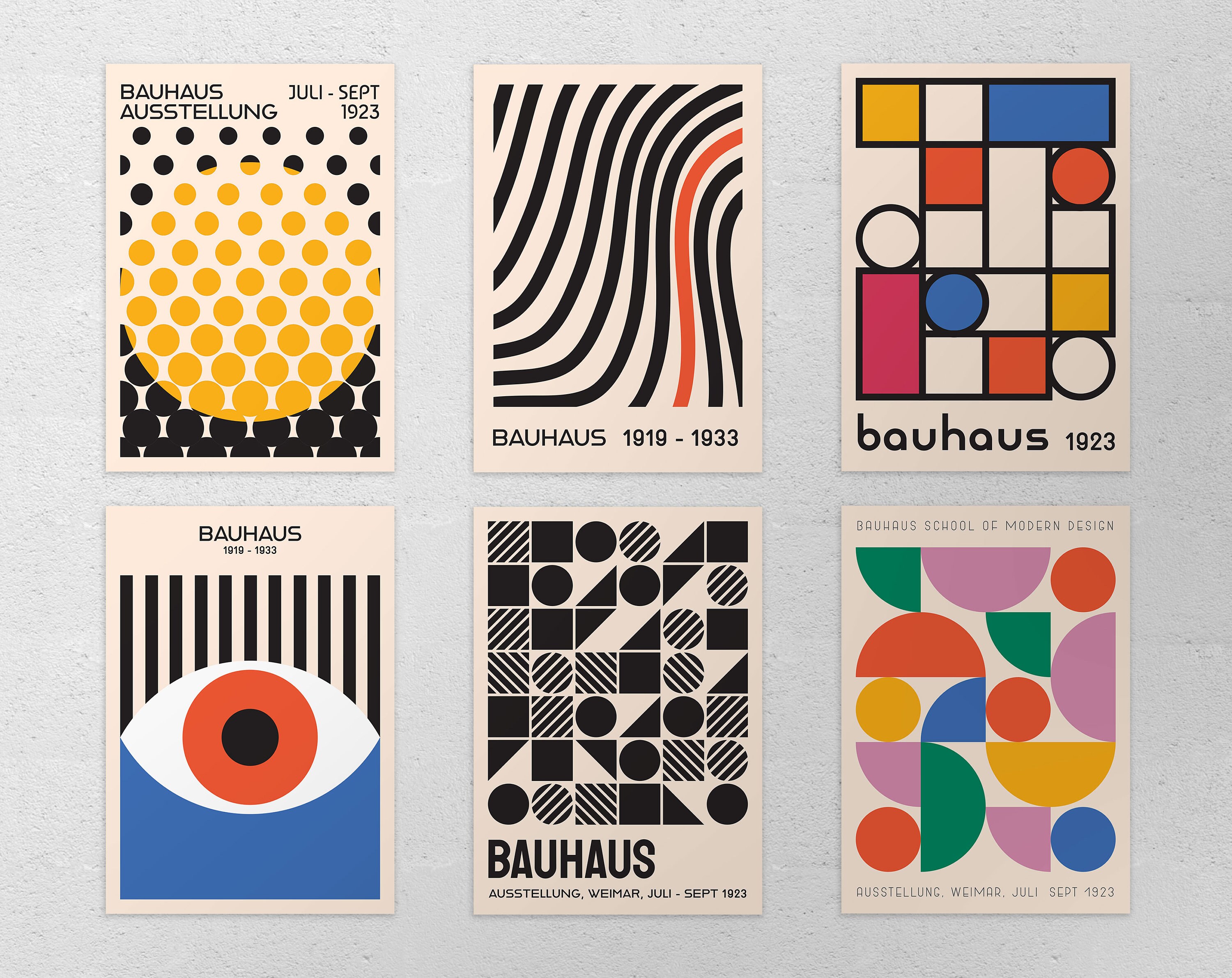 Bauhaus Wall Art, Set of 6 Bauhaus Prints Digital Download - Etsy