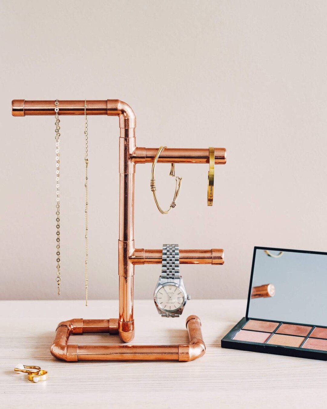 Copper Jewelry Stand Copper Jewelry Organizer Watch Stand Etsy