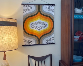 Rare MCM Vintage Fabric Wall Hanging