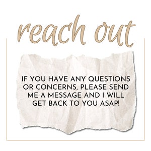 May include: A crumpled piece of paper with the text "IF YOU HAVE ANY QUESTIONS OR CONCERNS, PLEASE SEND ME A MESSAGE AND I WILL GET BACK TO YOU ASAP!" written in black.