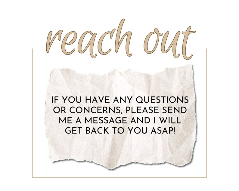 May include: A crumpled piece of paper with the text "IF YOU HAVE ANY QUESTIONS OR CONCERNS, PLEASE SEND ME A MESSAGE AND I WILL GET BACK TO YOU ASAP!" written in black.