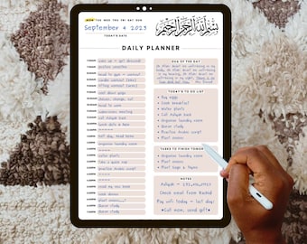 Muslim Simple Daily Organization | Digital & Printable for Productivity | Bismillah | To-do Planner | Ramadan Mubarak Kareem