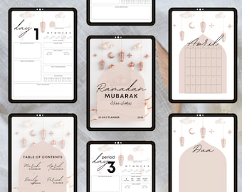 2024 Digital Ramadan Planner: Prayer, Quran, Meal Tracker (Digital Download)