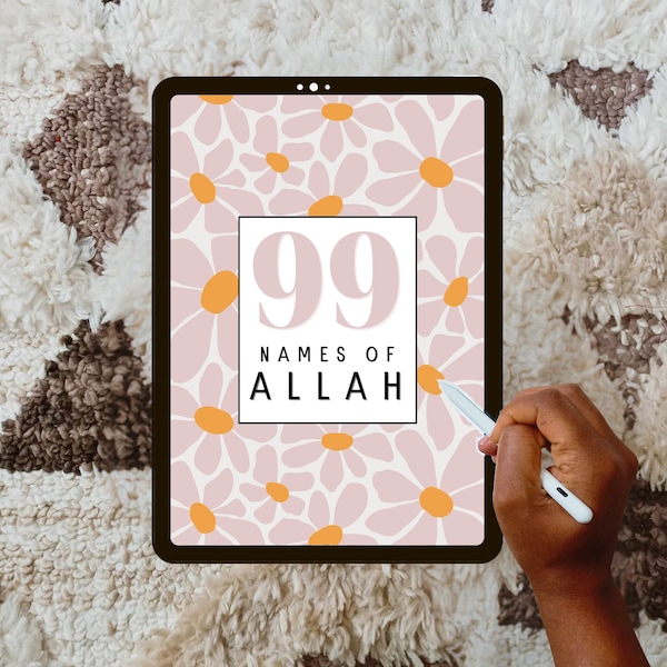 99 Names of Allah Floral Digital Journal | Beautiful Quran Journal | Islamic Quran Names of God | Ramadan Mubarak | Muslimah Study