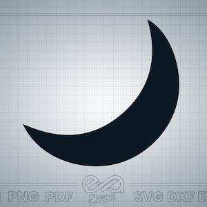 Crescent Moon SVG, Moon Icon SVG, Celestial Moon SVG