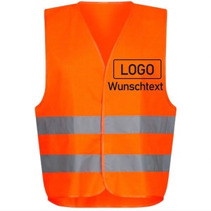 High-visibility vest with custom text | Personalized unisex high-visibility vest | Vest with custom print or logo | Neon yellow/neon orange