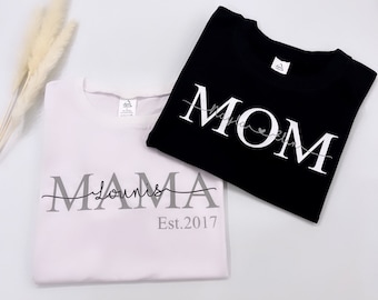 Personalisiertes Mama Shirt | Mama T-Shirt mit Namen und Est. | Mom Shirt | Personalisiert | Mama, Oma, Mom Shirt
