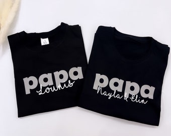Chemise papa personnalisée | T-shirt papa avec nom | T-shirt de nom d'enfants | Personnalisé | Chemise homme avec prénoms d'enfants