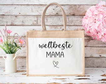 Jute bag World's Best Mom | World's best friend | Custom Gifts | Shopping bag | Mother's Day Gift | Gift idea | Mother