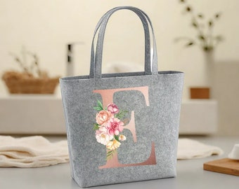Personalized felt bag with initial | Shopper with name | Gift for woman | Birthday for girlfriend | Gift | Mother's Day | Christmas gift