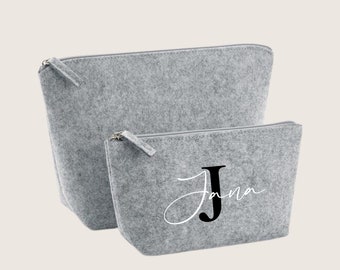 Cosmetic bag felt | Personalized makeup bag | Gift idea | Toiletry bag | Cosmetic bag with name | Felt bag with name