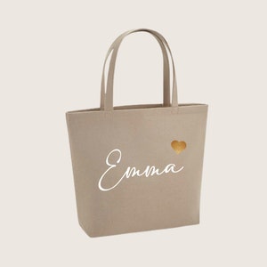 Personalized felt bag with name and heart | Shopper with name | Gift woman |Bag felt | Birthday girlfriend | Gift | Mother's Day