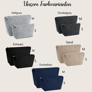 Kosmetiktasche Filz Schminktasche personalisiert Geschenkidee Kulturbeutel Kosmetikbeutel mit Namen Filztasche mit Name Bild 9