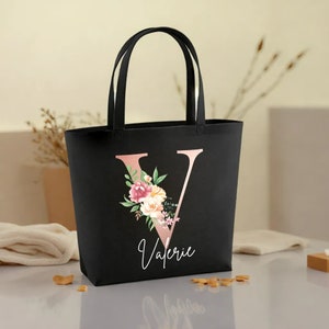 Personalized felt bag with initial and name | Shopper with name | Gift | Birthday girlfriend mom | Christmas gift