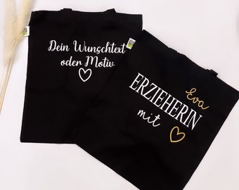 Personalisierter Jutebeutel | Stoffbeutel mit Wunschtext oder Logo | Baumwolltasche personalisiert | Jutebeutel mit Spruch