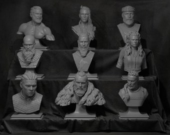 Ragnar Bjorn Floki Lagertha Vikings Viking Bust Busts Digital Download STL