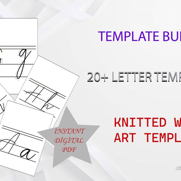 Wire Uppercase and Lowercase Alphabets. PDF wire letter pattern. Printable template for wire art.