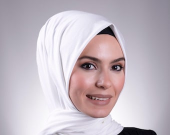 Classic Lycra Viscose Hijab | Soft Stretchy Shawl for Women | Perfect for Everyday Modest Wear, Comfortable Lycra Jersey Headscarf for Women