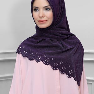 Premium Floral Pleated Hijab | Fukuro Instant Scarf in Beautiful Colors for Muslim Women