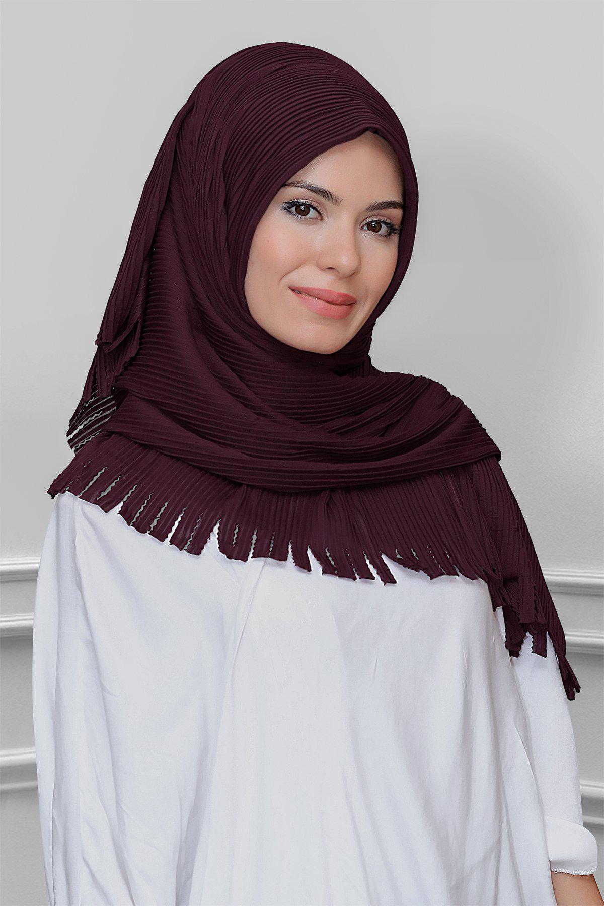 Elegant Tie-Back Pleated Hijab Scarf, Laser-Cut Design with Fringe in Beautiful Color Options, Hijab Scarf, Scarf for Women, premium scarves