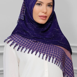 Stylish Instant Hijab Scarf with Polka Dot Pleats | Modest Fashion Available in Multiple Colors, Hijab Scarf, Shawls and Wrap