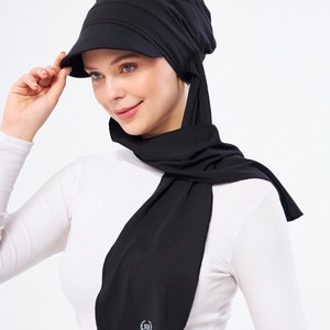 Bonnet Turban Noir Élégant Pour Femme - Turban Croisé Simple Et Chic