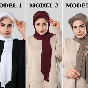 Sandy Fabric Hijab Shawl with Hat | Instant Ready-to-Wear Scarf for Women
