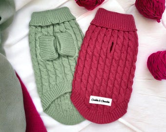 Dog Cable Knit Jumper for Puppies, Cosy Sweater Available In Different Colours and Sizes