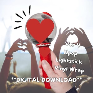 Ver 4 Kpop Lightstick Vinyl Decal Wrap Skin Template **Digital Download** PNG & SVG