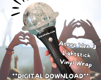 Ateez Ver 3 Lightstick Vinyl Decal Wrap Skin Template **Digital Download** PNG & SVG