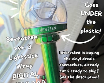 Seventeen Ver. 3 Lightstick Vinyl Decal Wrap Skin Template (Inner) **Digital Download** PNG & SVG