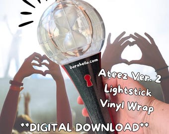 Ateez Ver 2 Lightstick Vinyl Decal Wrap Skin Template **Digital Download** PNG & SVG