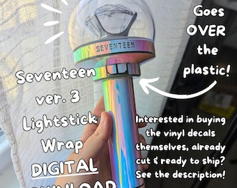 Seventeen Ver. 3 Lightstick Vinyl Decal Wrap Skin Template (Outer) **Digital Download** PNG & SVG