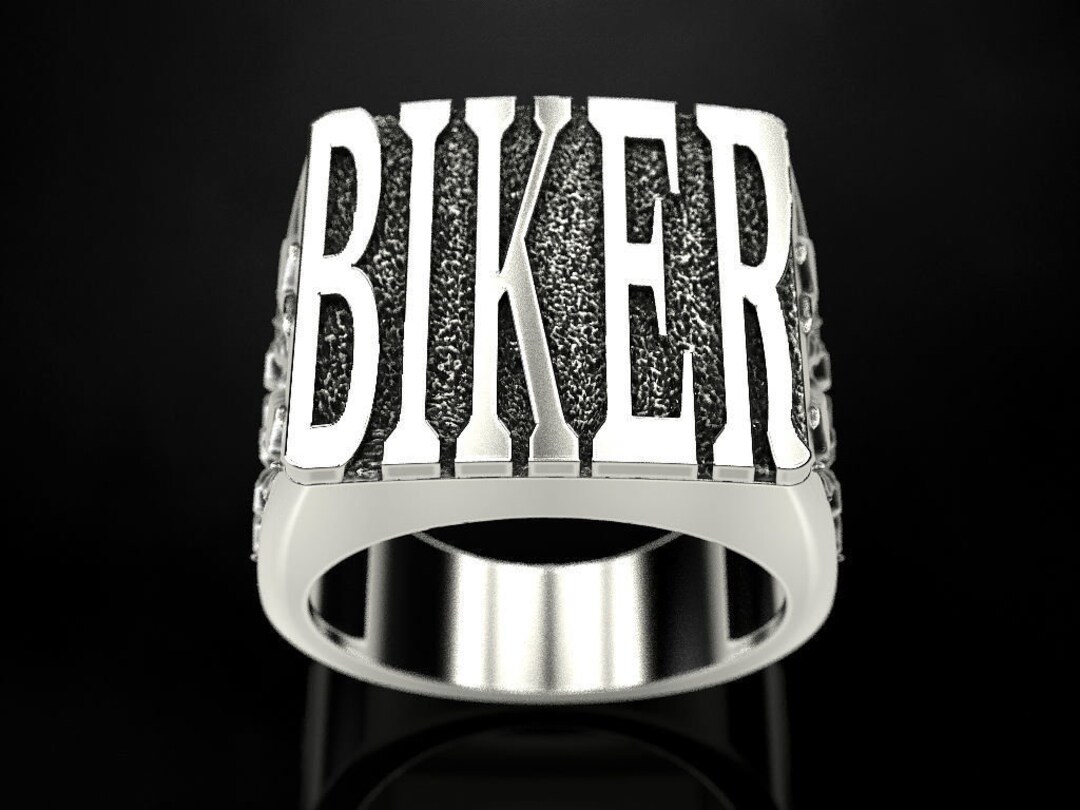 Biker Ring Silver Ring Biker Ring Motorcycle Ring Silver Etsy
