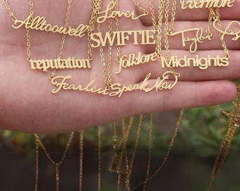 Swiftie Gold Necklace, Unisex Swift Fan Pendant, Fan Accessory Perfect for TSwift Concerts, Unique Fan Gifts, Merch for Swiftie