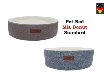 Hundebett Hundekorb Katzenbett Katzenkorb Tierbett Haustierbett Standard (50x50x17) cm Modell Mia Donut