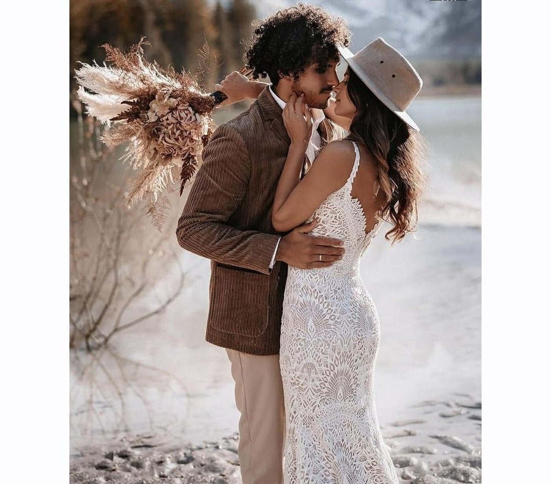 Sexy Spaghetti Straps V-neck Mermaid Taupe Satin Long Bridesmaid Dresses, BG603